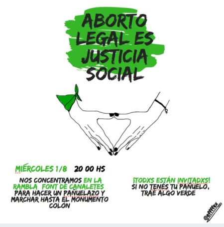 01/08::. Concentració a la Font de Canaletes per la campaña argentina 'Aborto legal es justicia social'